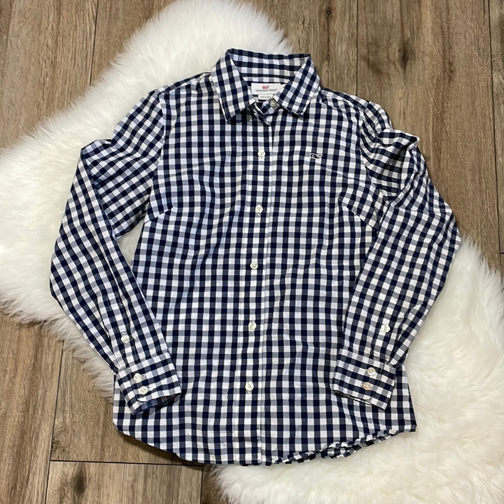 Vineyard Vines Womens Buffalo Plaid Button Down Shirt Size 2